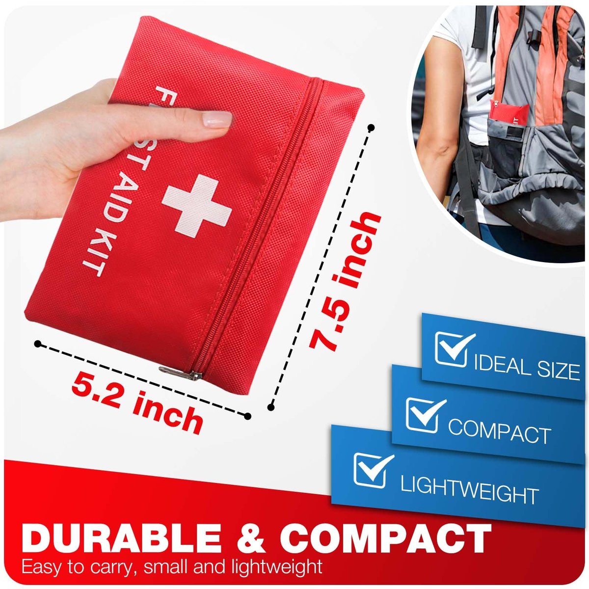 LOYEE 107-teiliges Erste-Hilfe-Set für Zuhause, Auto, Reisen – Kompaktes Notfallset für Wandern, Camping, Boot, Sport & Outdoor