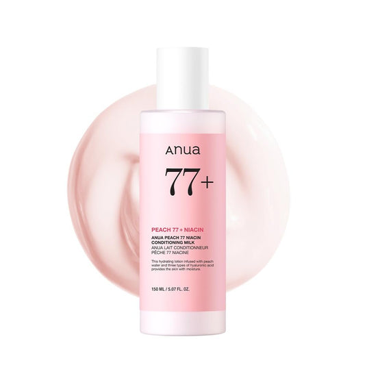 ANUA Pfirsich Niacin Conditioner Lotion, Gesichtsfeuchtigkeitscreme mit Vitamin B12, Ceramid, Panthenol, Hyaluronsäure, Leicht, Koreanische Hautpflege für Glas-Haut (150 ml)