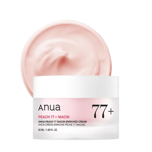 ANUA Pfirsich-Niacinamid-Creme, feuchtigkeitsspendende Gesichtscreme mit Kollagen, Vitamin B12, Ceramid & Panthenol, Barrierereparatur für trockene Haut, strahlende Glasskin, Koreanische Hautpflege, 50 ml