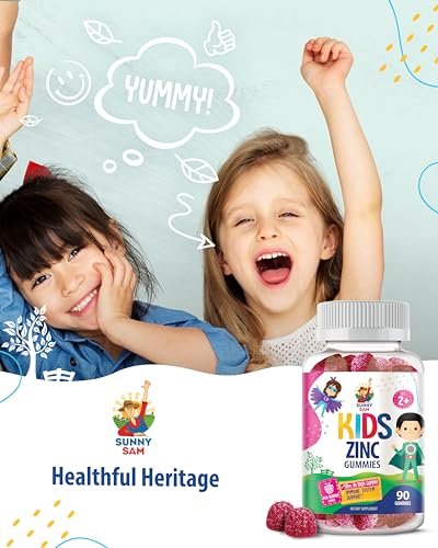 Zink Gummibärchen für Kinder – Kaubare Zink-Gummies zur Unterstützung des Immunsystems – Wenig Zucker, natürliches Antioxidans, Nicht-GVO, für Kleinkinder & Teenager – 90 Gummies