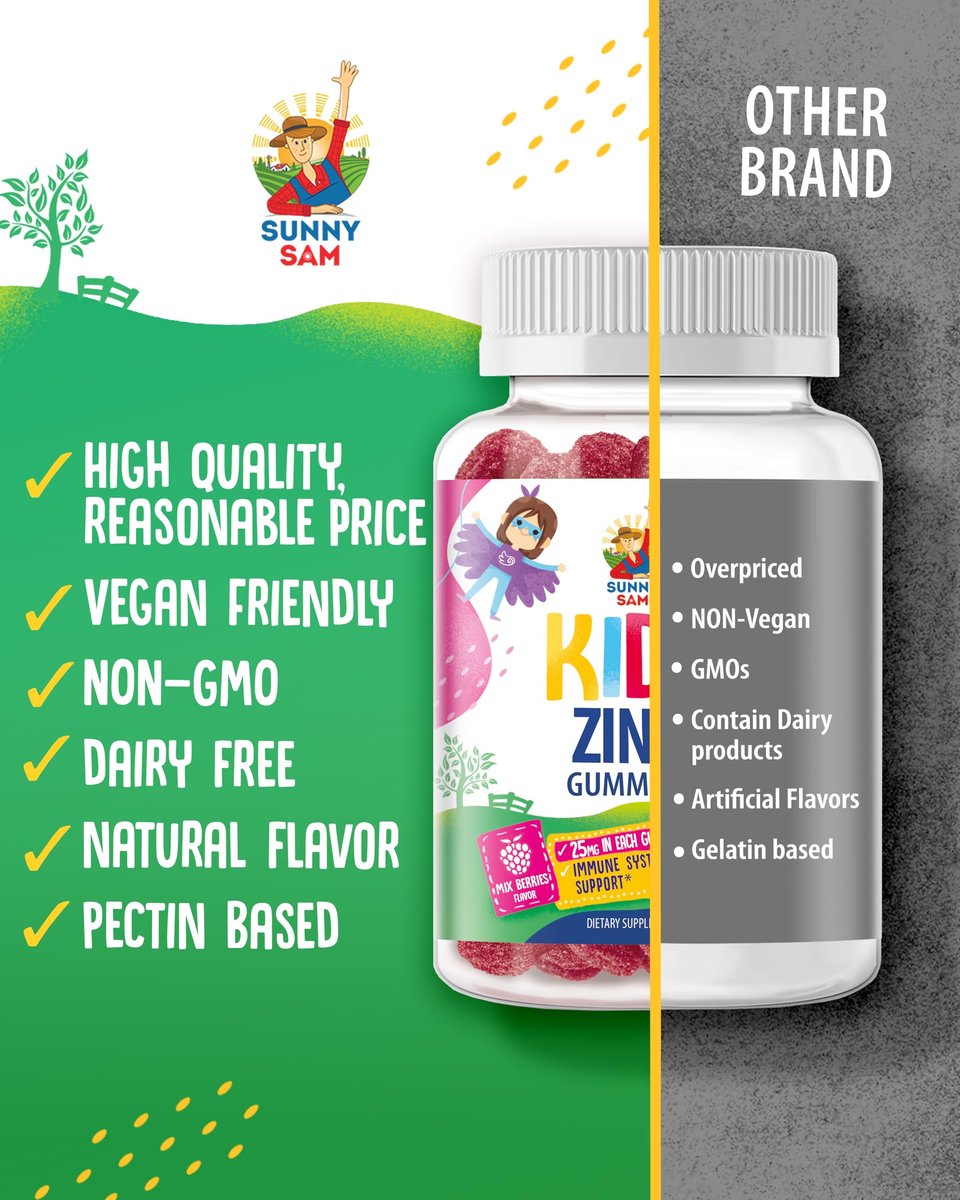 Zink Gummibärchen für Kinder – Kaubare Zink-Gummies zur Unterstützung des Immunsystems – Wenig Zucker, natürliches Antioxidans, Nicht-GVO, für Kleinkinder & Teenager – 90 Gummies