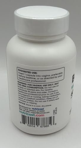 Nutricost Borsäure 600mg, 60 Kapseln - Vaginalzäpfchen - Nicht-GMO - für Frauen