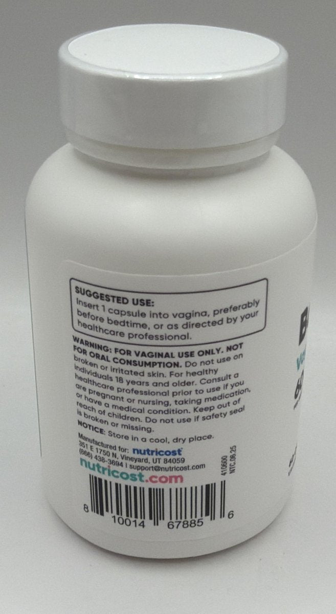 Nutricost Borsäure 600mg, 60 Kapseln - Vaginalzäpfchen - Nicht-GMO - für Frauen