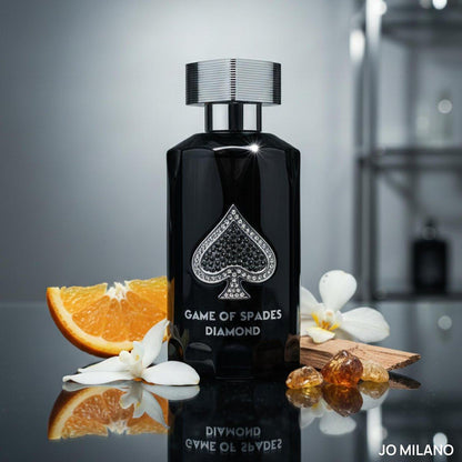 Jo Milano Game of Spades Diamond Parfum Spray 100 ml – Unisex Vanille-Fruchtig-Amber-Duft, lang anhaltend