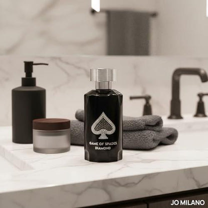 Jo Milano Game of Spades Diamond Parfum Spray 100 ml – Unisex Vanille-Fruchtig-Amber-Duft, lang anhaltend