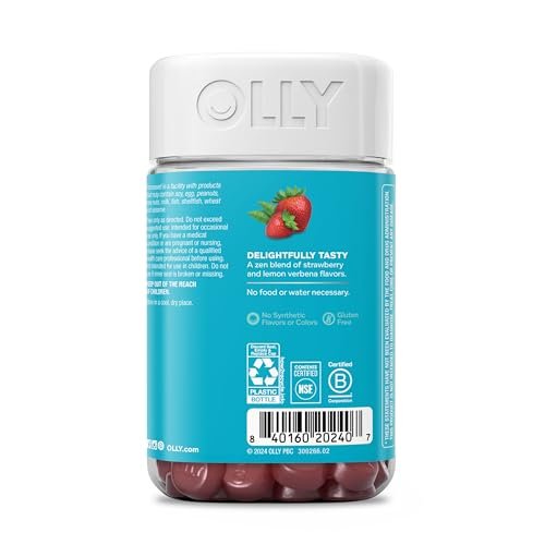 OLLY Goodbye Stress Gummis mit GABA, L-Theanin und Melisse – Stressabbau-Präparat, Beere, 74 Stück