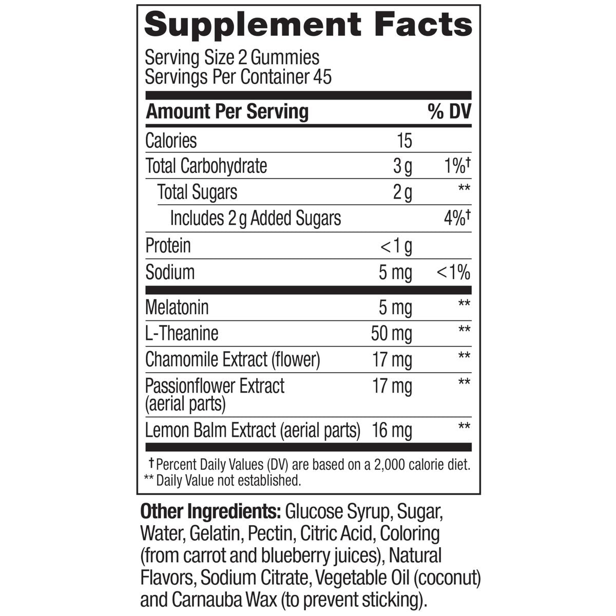 OLLY Extra Stark Schlaf Gummis 5 mg Melatonin, L-Theanin, Kamille, Zitronenmelisse Extrakt, Schlafhilfe, Brombeergeschmack - 90 Stück