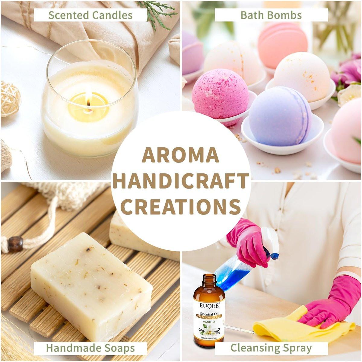 EUQEE Vanille Ätherisches Öl 118 ml – Premium Vanilleöl mit Glaspipette für Diffuser, Aromatherapie, Kerzenherstellung, DIY Seife – 4 Fl. Oz.