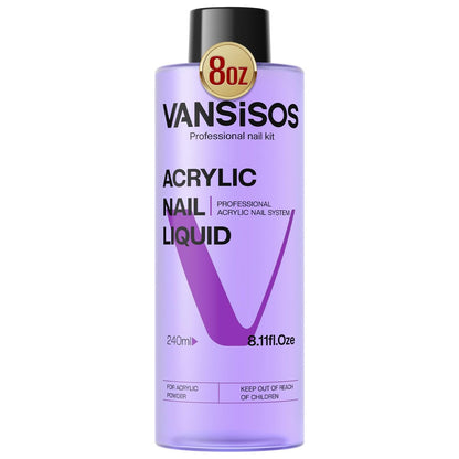 VANSISOS Professionelle Acryl-Nagelflüssigkeit 8 fl.oz – MMA-frei, nicht vergilbend für Acrylpulver