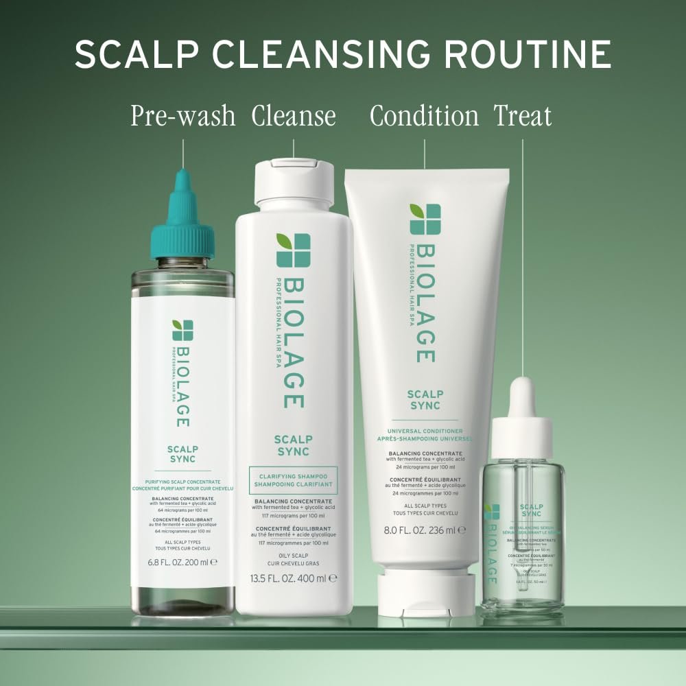 Biolage Scalp Sync Ölausgleichendes Haarserum – Absorbiert überschüssiges Öl zwischen den Haarwäschen, Leave-In-Kopfhautbehandlung, fermentierte Teemischung, vegan, 48 ml
