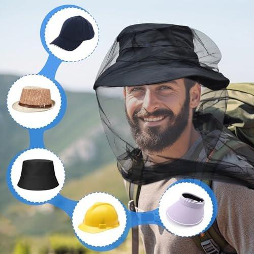 South to East Premium Moskitonetz für Insekten, 2er-Pack, Fliegen- und Käferschutz | Extra groß & lang, feine Maschen für Camping, Wandern, Angeln, Gartenarbeit, Safari, passt auf alle Hüte für Männer & Frauen