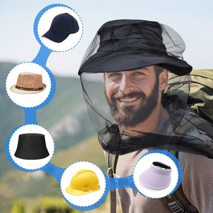 South to East Premium Moskitonetz für Insekten, 2er-Pack, Fliegen- und Käferschutz | Extra groß & lang, feine Maschen für Camping, Wandern, Angeln, Gartenarbeit, Safari, passt auf alle Hüte für Männer & Frauen