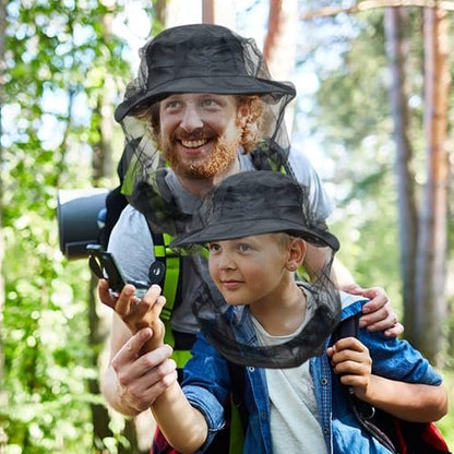 South to East Premium Moskito-Kopfnetz für Insekten, 4er-Pack, Fliegen- und Mückenschutz | Extra groß und lang, feine Maschen für Camping, Wandern, Angeln, Gartenarbeit, Safari, passt auf alle Hüte für Männer und Frauen