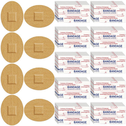 Funtery 200 Stück 1'' x 1 1/4'' selbstklebende Stoffpflaster, runde Pflaster mit saugfähiger Wundauflage, latexfrei, für kleine Wunden