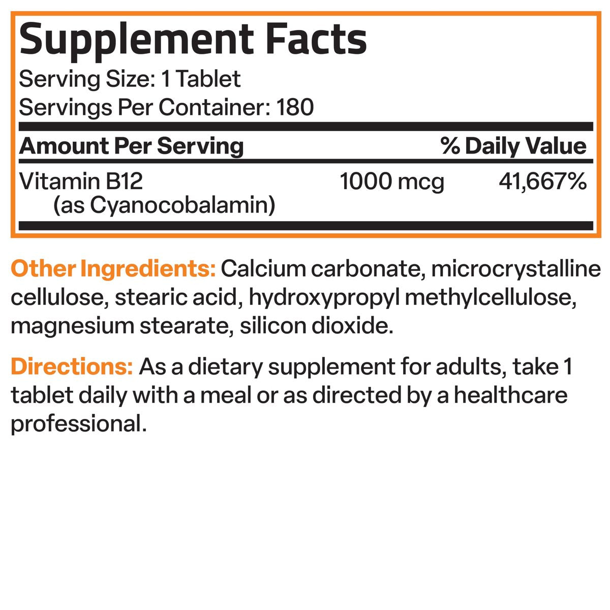 Bronson Vitamin B12 1000 mcg Depot-Tabletten – Premium, Non-GMO, unterstützt Nervensystem, Gehirnfunktion und Energieproduktion, 250 Stück