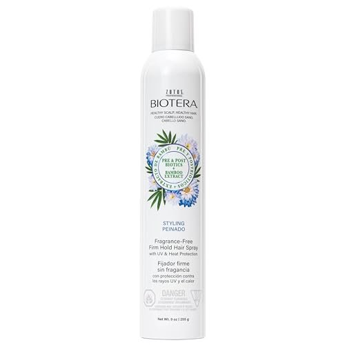 Biotera Styling Duftfreier Festiger Haarspray | UV- & Hitzeschutz | 50 VOC | Vegan & Tierversuchsfrei | Paraben- & Sulfatfrei | Farbschonend | 270 ml