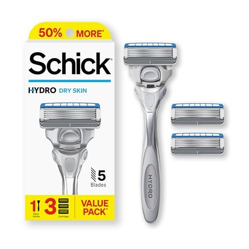 Schick Hydro Advanced Hydration Rasierer für Männer – 1 Rasierergriff mit 3 Klingenköpfen