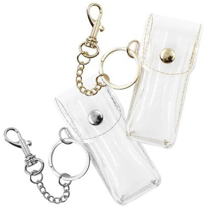 PACKOVE Transparenter Lippenstift-Halter Schlüsselanhänger - Klare Lipgloss-Tasche, Lip Balm Hülle, kompakte Reise-Aufbewahrung für Frauen (3,42 x 1,41 x 0,98 Zoll)