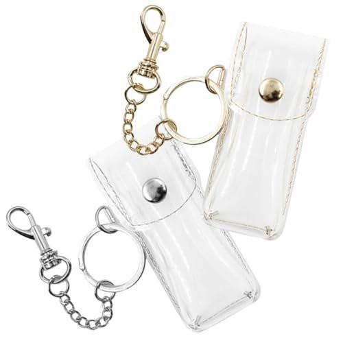 PACKOVE Transparenter Lippenstift-Halter Schlüsselanhänger - Klare Lipgloss-Tasche, Lip Balm Hülle, kompakte Reise-Aufbewahrung für Frauen (3,42 x 1,41 x 0,98 Zoll)