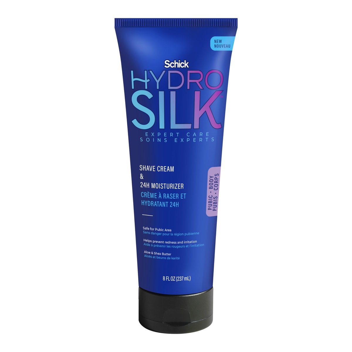 Schick Hydro Silk Rasiercreme & 24-Stunden-Feuchtigkeitscreme – Rasiercreme für Frauen mit empfindlicher Haut und Bikini-Bereich, 237 ml