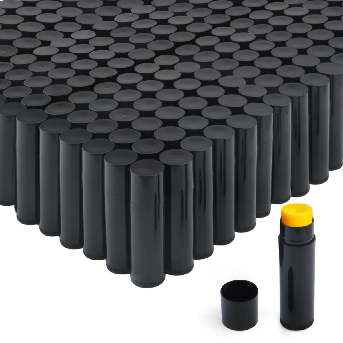150 Stück 5,5g Drehbare Lippenbalsam-Tuben, Leere Plastik-Chapstick-Behälter, Drehbare Deodorant-Probenbehälter für DIY-Lippenstifte, Lipgloss, Selbstgemachtes Festes Parfüm, Geeignet für Fülltablett, Schwarz