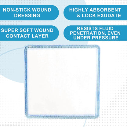 MedVance Superabsorbierender Wundverband, 20x20 cm, 5 Stück, für Druckgeschwüre und Verbrennungen 1./2. Grades