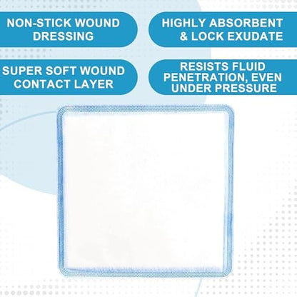MedVance Superabsorbierender Wundverband, 20x20 cm, 5 Stück, für Druckgeschwüre und Verbrennungen 1./2. Grades