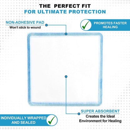 MedVance Superabsorbierender Wundverband, 20x20 cm, 5 Stück, für Druckgeschwüre und Verbrennungen 1./2. Grades