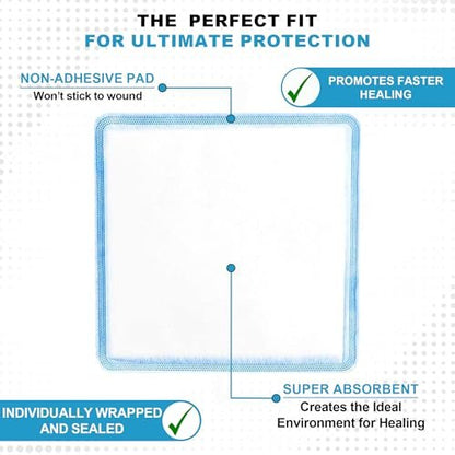 MedVance Superabsorbierender Wundverband, 20x20 cm, 5 Stück, für Druckgeschwüre und Verbrennungen 1./2. Grades