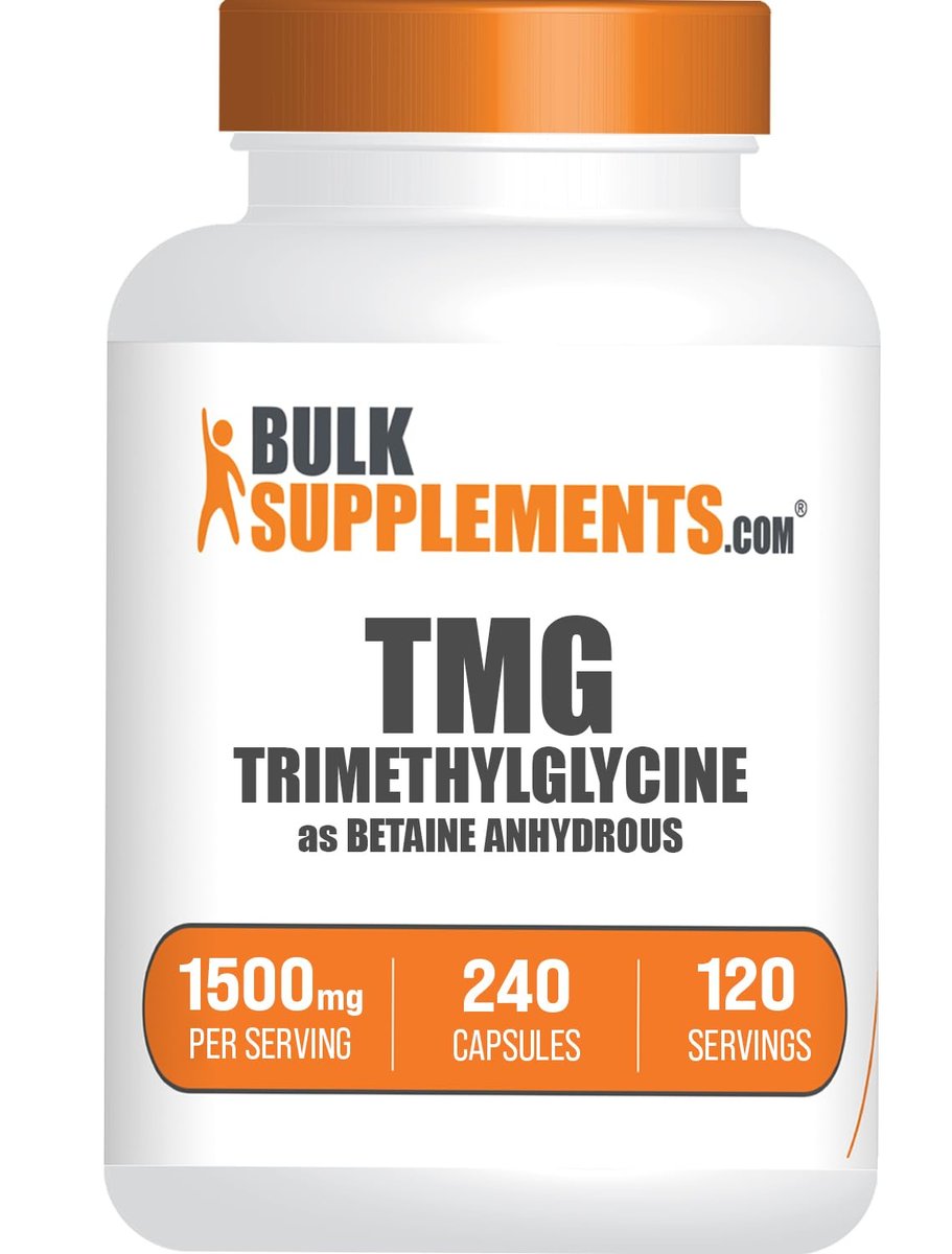 BulkSupplements.com TMG Kapseln - Trimethylglycin als Betain Anhydrous, TMG Supplement - Glutenfrei, 2 Kapseln pro Portion (1500 mg), 240 Stück (Packung mit 1)
