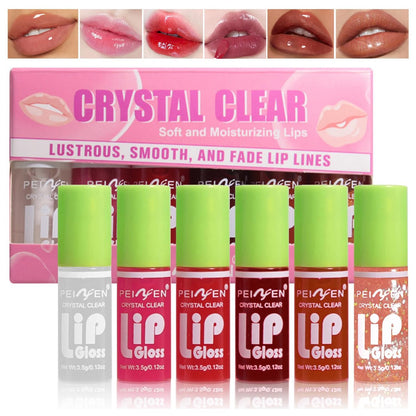 Yasovigi 6er Set Lip Öl Lippenstift, Wasserbasierter Lip Tint, Feuchtigkeitsspendende Lippenfarbe, Nicht-Klebrig, Hohe Pigmentierung (Typ A)