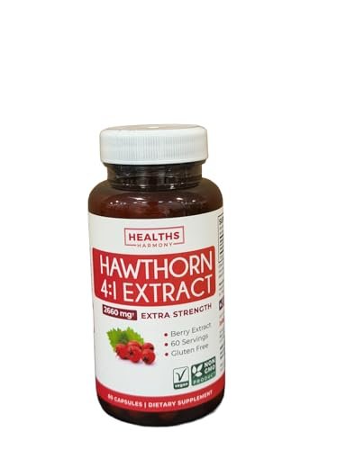Hochwirksame Weißdornbeeren Kapseln - Weißdornbeeren 4:1 Extrakt (Beeren) 665mg Nahrungsergänzungsmittel aus Konzentrat zur Unterstützung der Herz- und Verdauungsgesundheit - Vegan, Nicht-GVO & Glutenfrei (2 Monatsvorrat)