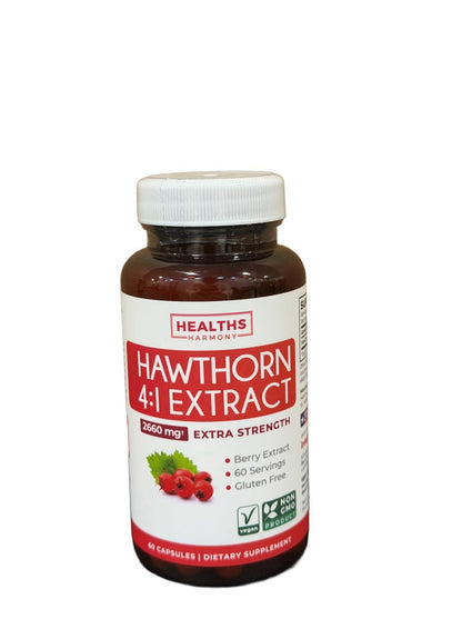 Hochwirksame Weißdornbeeren Kapseln - Weißdornbeeren 4:1 Extrakt (Beeren) 665mg Nahrungsergänzungsmittel aus Konzentrat zur Unterstützung der Herz- und Verdauungsgesundheit - Vegan, Nicht-GVO & Glutenfrei (2 Monatsvorrat)