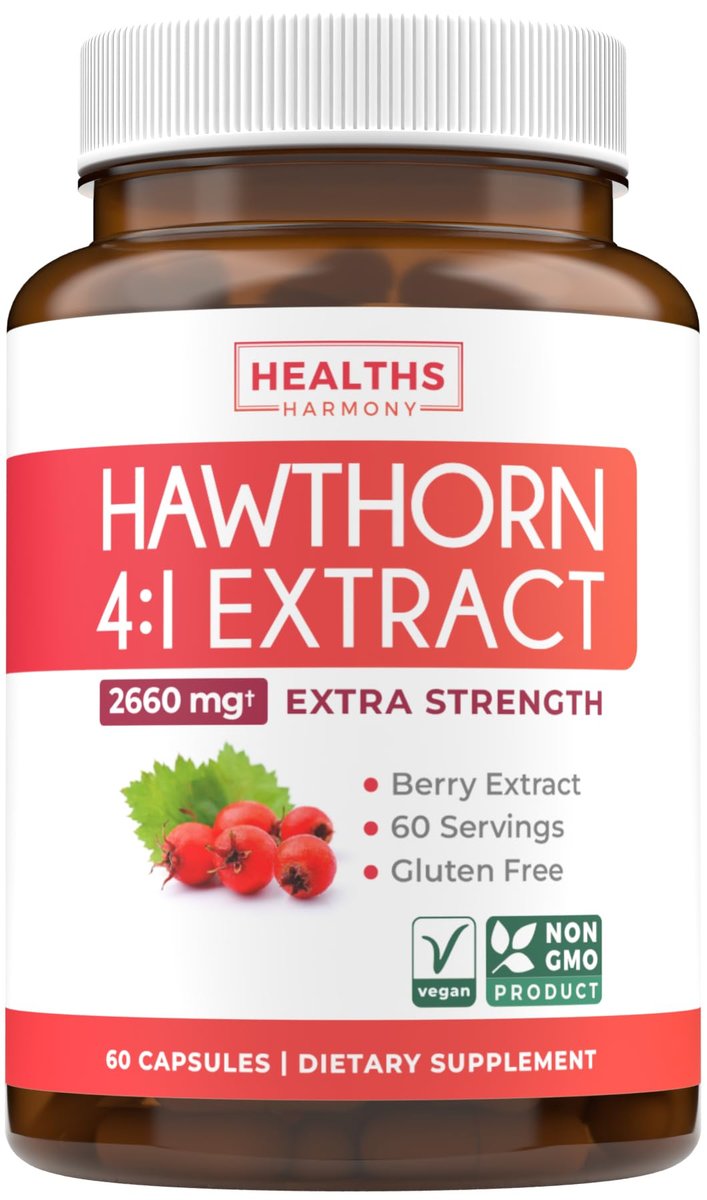 Hochwirksame Weißdornbeeren Kapseln - Weißdornbeeren 4:1 Extrakt (Beeren) 665mg Nahrungsergänzungsmittel aus Konzentrat zur Unterstützung der Herz- und Verdauungsgesundheit - Vegan, Nicht-GVO & Glutenfrei (2 Monatsvorrat)