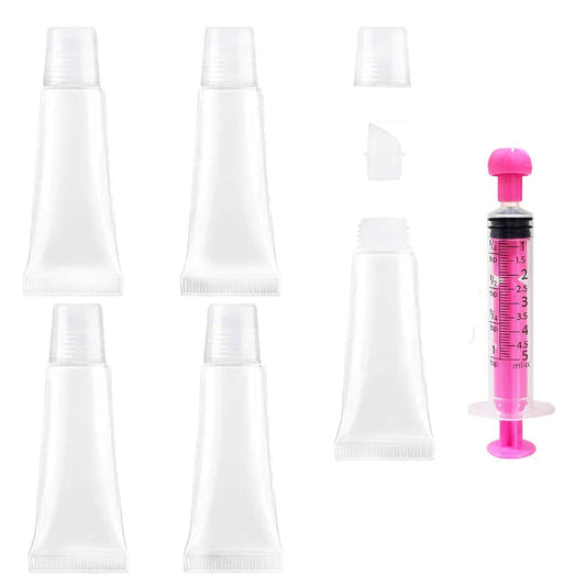 KEAIYYJ Leere Lipgloss-Tuben 10 ml – Nachfüllbare Reisebehälter für Lippenpflege, Zahnpasta & mehr (5er-Pack, klar)