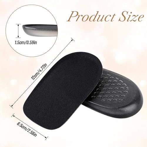 Gel-Fersenkeile 1,27 cm für Beinlängendifferenz – Weiche Schuheinlagen für Damen und Herren, schwarze Halbfußsohlen gegen Fersenschmerz