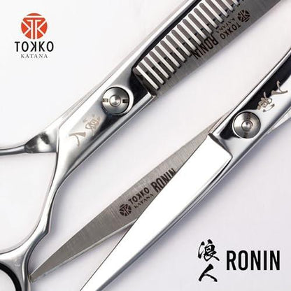 Ronin Haarscheren Set von Tokko Katana – Professionelles Friseur-Scherset, 6,5 Zoll scharfe Edelstahl-Schere & Ausdünnschere für Barber, Friseure, Salon & DIY