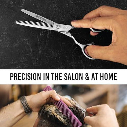 Ronin Haarscheren Set von Tokko Katana – Professionelles Friseur-Scherset, 6,5 Zoll scharfe Edelstahl-Schere & Ausdünnschere für Barber, Friseure, Salon & DIY