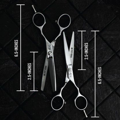 Ronin Haarscheren Set von Tokko Katana – Professionelles Friseur-Scherset, 6,5 Zoll scharfe Edelstahl-Schere & Ausdünnschere für Barber, Friseure, Salon & DIY