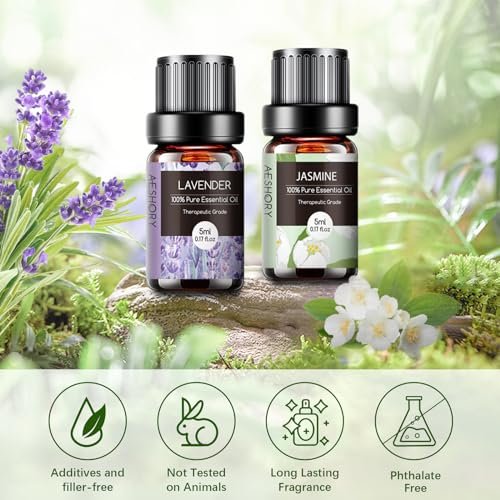 Ätherische Öle Set - 12 Stück Bio Aromatherapie Öl Kit für Diffuser, Luftbefeuchter, Massage, Seife, Kerzenherstellung (5 mL)