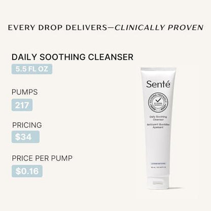 Sente Täglicher Sanfter Gesichtsreiniger für Trockene und Empfindliche Haut | Entfernt Sanft Öl, Unreinheiten und Make-up | mit Vitamin E | 163 ml