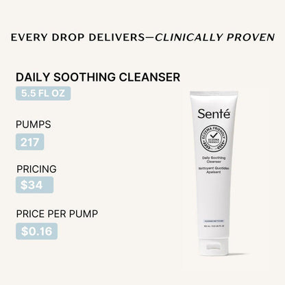Sente Täglicher Sanfter Gesichtsreiniger für Trockene und Empfindliche Haut | Entfernt Sanft Öl, Unreinheiten und Make-up | mit Vitamin E | 163 ml