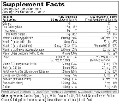 OLLY Kids Multivitamin Gummis – Gesamte Gesundheit & Immununterstützung* mit Vitaminen A, C, D, E, B und Zink, saurer Fruchtpunsch-Geschmack, 70 Gummis (70-Tage-Vorrat)