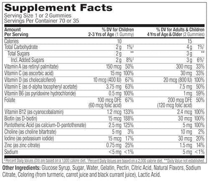 OLLY Kids Multivitamin Gummis – Gesamte Gesundheit & Immununterstützung* mit Vitaminen A, C, D, E, B und Zink, saurer Fruchtpunsch-Geschmack, 70 Gummis (70-Tage-Vorrat)