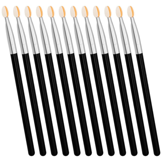 12-teiliges Set langer Lidschatten-Applikator-Schwämme – Wiederverwendbare professionelle Make-up-Pinsel für Damen, Lidschatten-Schwamm-Applikator-Bürste
