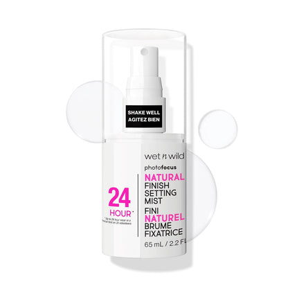 wet n wild Photo Focus Setting Mist – Bis zu 24 Stunden Halt, mattierendes Finish, mit Provitamin B5 & E, vegan & tierversuchsfrei
