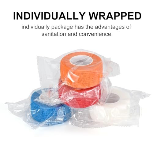 12er-Pack Selbstklebende Bandage 2,5 cm – Kohäsive Bandage für Hunde, Haustiere, Sport & Erste Hilfe (bunte Farben)