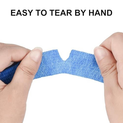 12er-Pack Selbstklebende Bandage 2,5 cm – Kohäsive Bandage für Hunde, Haustiere, Sport & Erste Hilfe (bunte Farben)