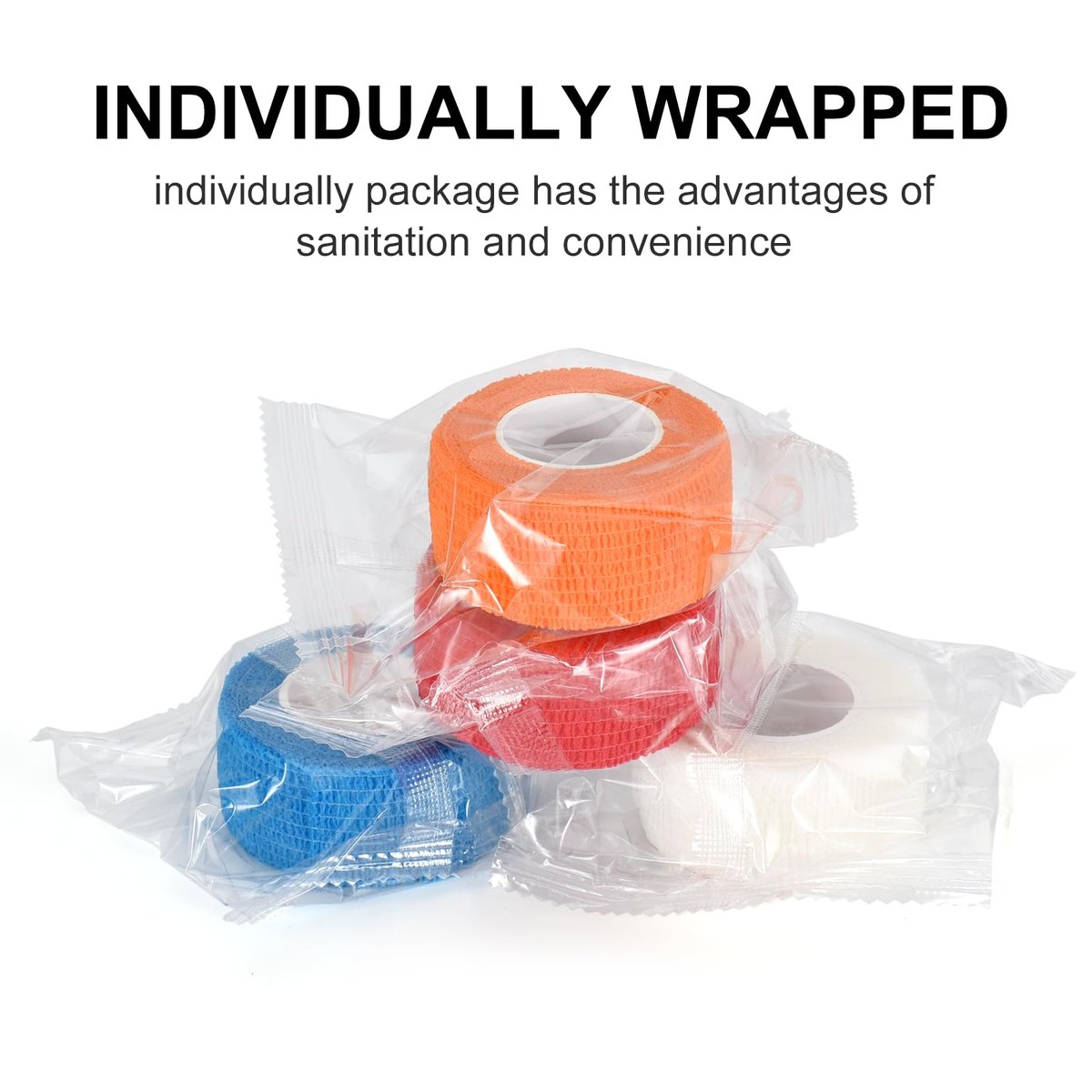 12er-Pack Selbstklebende Bandage 2,5 cm – Kohäsive Bandage für Hunde, Haustiere, Sport & Erste Hilfe (bunte Farben)