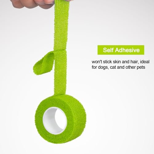 12er-Pack Selbstklebende Bandage 2,5 cm – Kohäsive Bandage für Hunde, Haustiere, Sport & Erste Hilfe (bunte Farben)